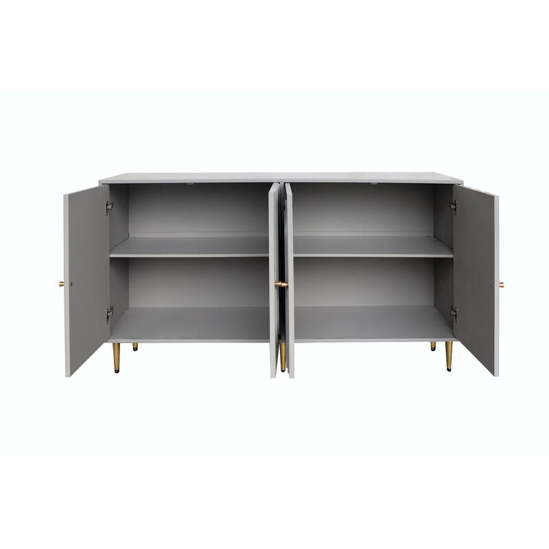 Modern Lacquered 4-Door Wooden Sideboard Buffet Server Cabinet