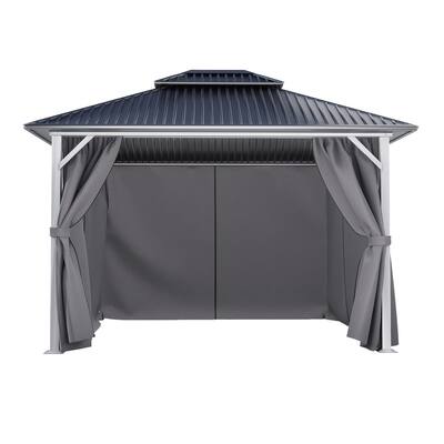 Aoodor Gazebo Curtain Replacement Universal 4-Panel Sidewalls 10' x 10' (Only Curtain)