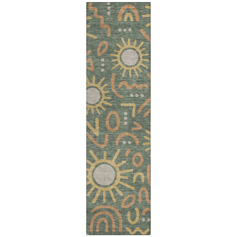 Machine Washable Indoor/ Outdoor Modern Sol Chantille Rug