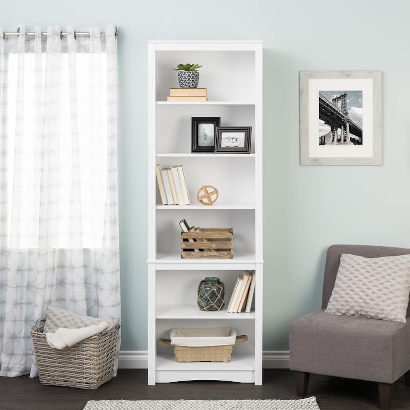 Prepac Tall 6-Shelf Bookcase - 26.25" W x 80" H x 14.5" D
