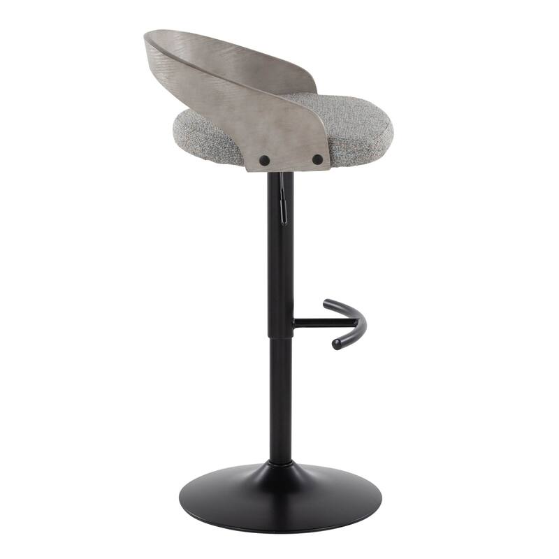 Grotto Adjustable Barstool with Back Base- Set Of 3