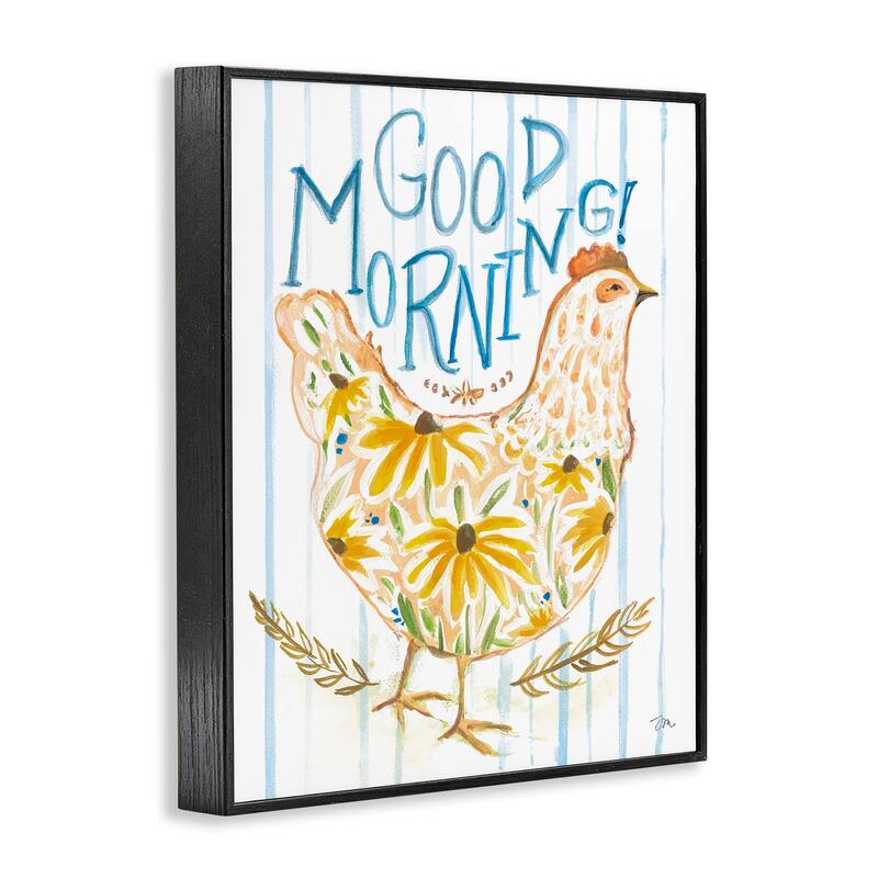 Stupell Good Morning Farmhouse Hen Framed Giclee Art Design By Jessica Mingo