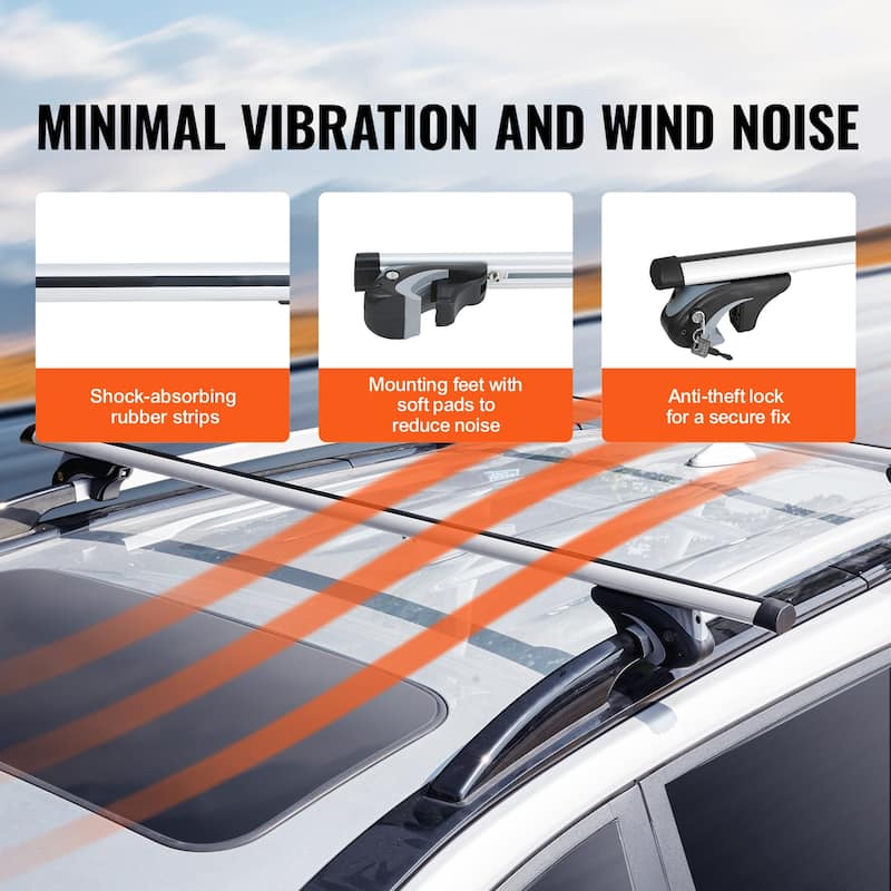 Universal Roof Rack Cross Bars, Aluminum Roof Rack Crossbars, for SUVs, Sedans, and Vans