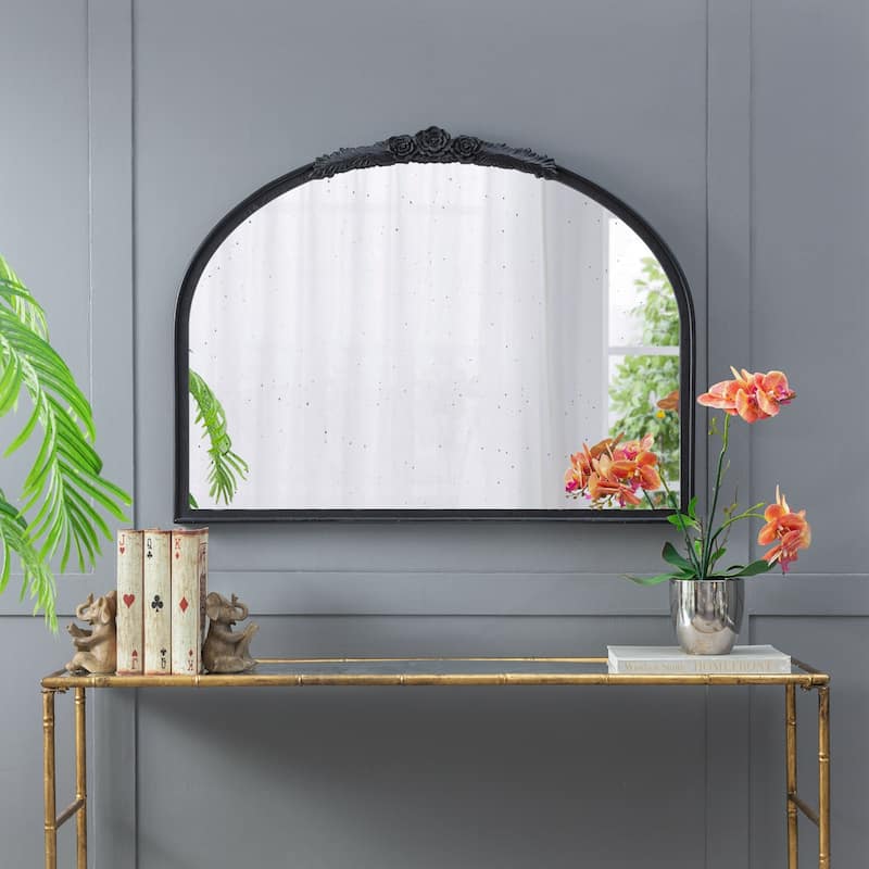 40" x 30" Hand Carved Rose Antique Mirror Frame
