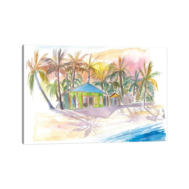 iCanvas "Dominican Republic Beach In Punta Cana With Shops" by Markus & Martina Bleichner Canvas Print