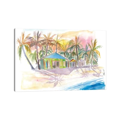 iCanvas "Dominican Republic Beach In Punta Cana With Shops" by Markus & Martina Bleichner Canvas Print