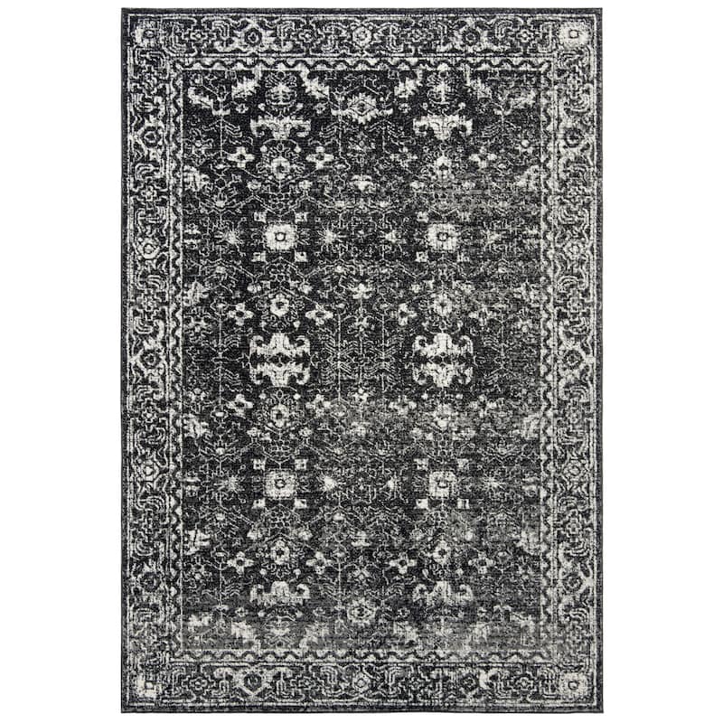SAFAVIEH, Evoke Karola Vintage Boho Rug - 5'3" x 7'6" - Charcoal/Ivory