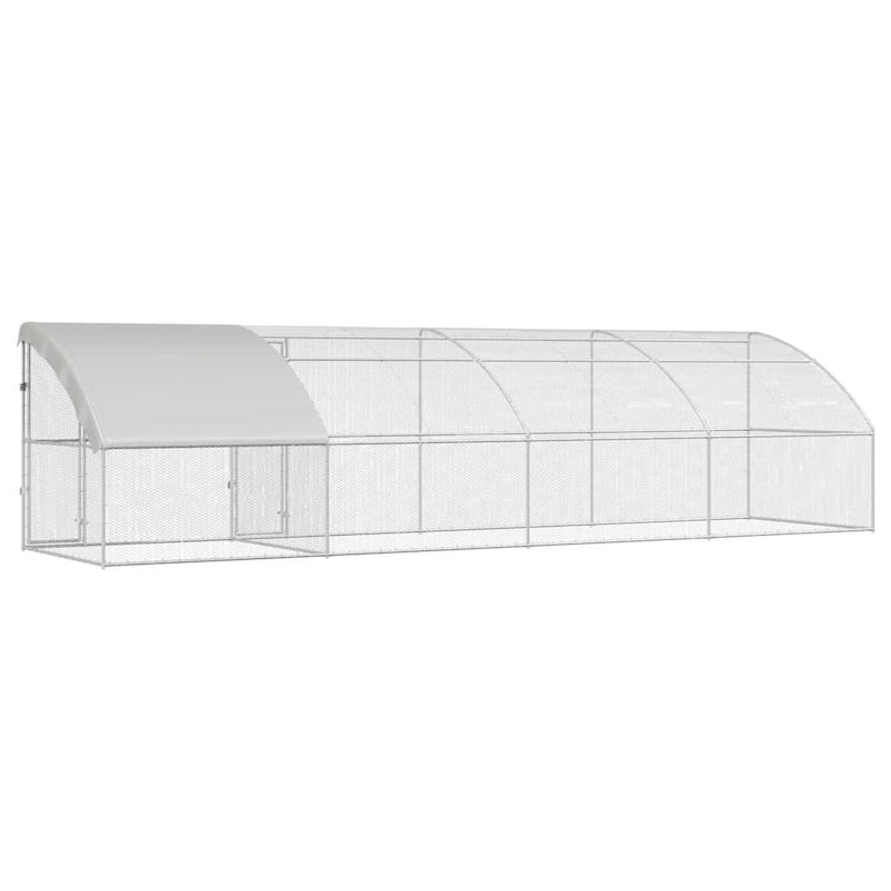 vidaXL Chicken Cage Silver 400/600/800 x 200 x 198.5 cm Galvanized steel