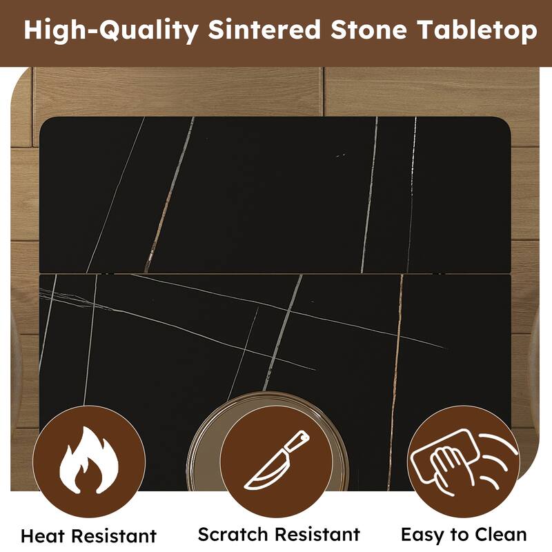 Modern Expandable Dining Table Side Table Coffee Table with Cross Legs, Table & Chairs Set with 4 Chairs