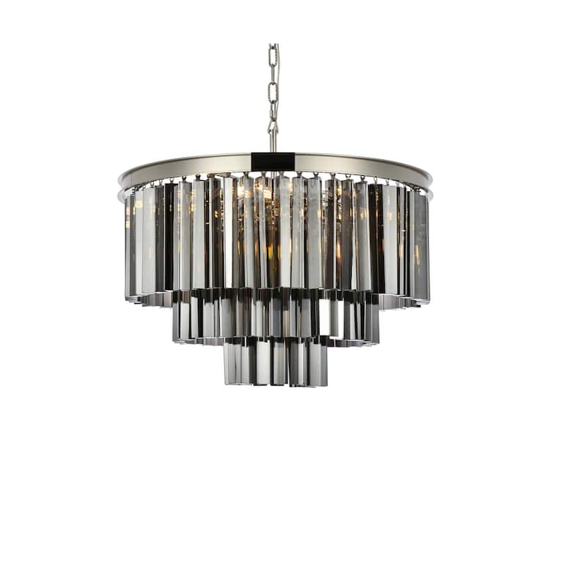 Royce Edge 9-Light Polished Nickel Chandelier