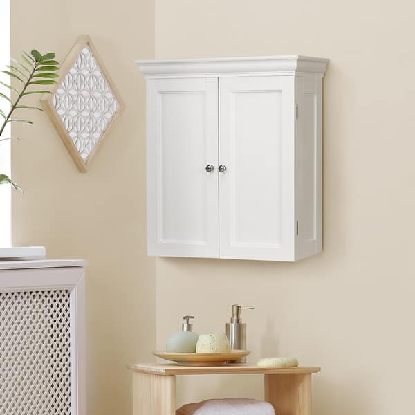 slide 2 of 21, Teamson Home Stratford Classic Wall Cabinet with Adjustable Shelves Colored - White