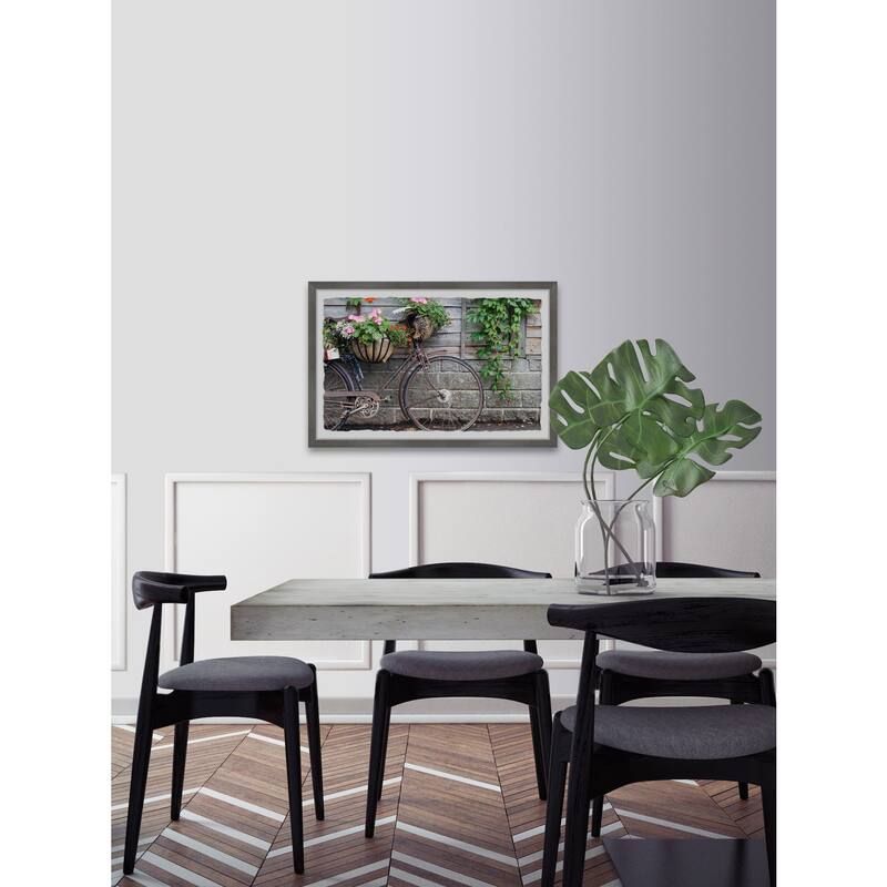 Bike Planter Framed Wall Art, Nature-Inspired Accent - Refreshing Botanical Touch for Your Walls