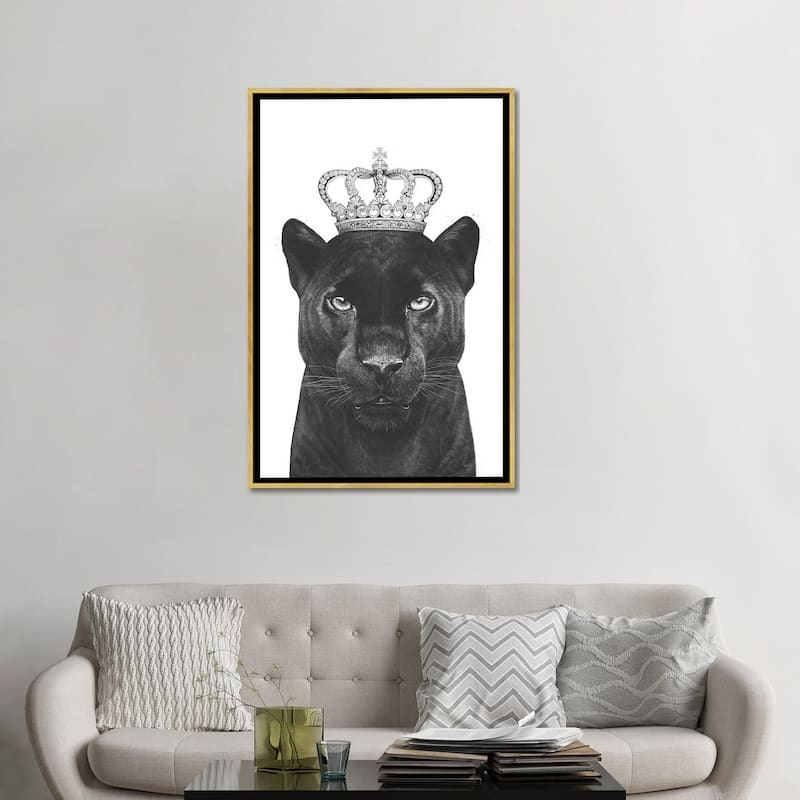 iCanvas "The King Panther" by Valeriya Korenkova Framed Canvas Print