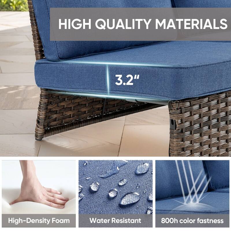 Gymojoy L-Shaped Outdoor Sectional Sofa Set, PE Wicker Couch with Water-Resistant Olefin Cushions