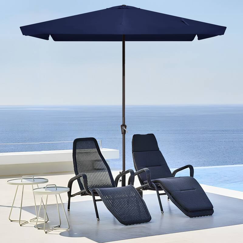 8*10ft Rectangular Patio Market Umbrella with Sagging Edge，UV Risistance,Crank & Tilt
