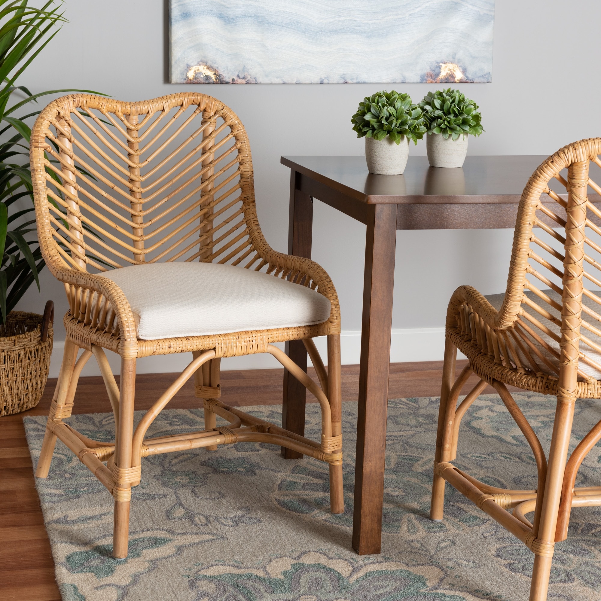 Modern wicker dining chair on sale