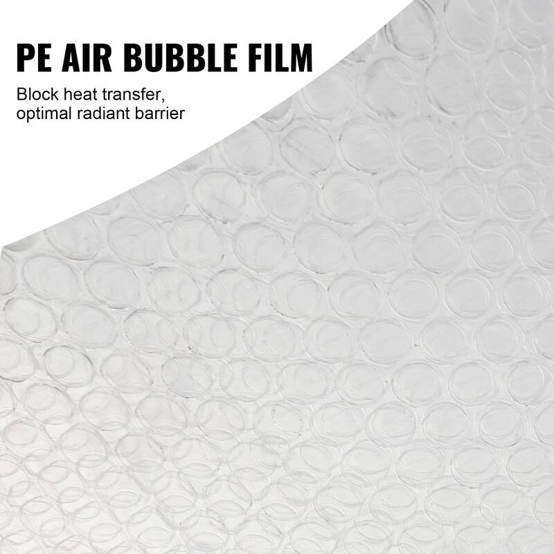 Double Reflective Insulation Roll, Air Bubble Film Radiant Barrier, 3.2 mm 48 in x 10 ft, Double-Sided Aluminum Foil