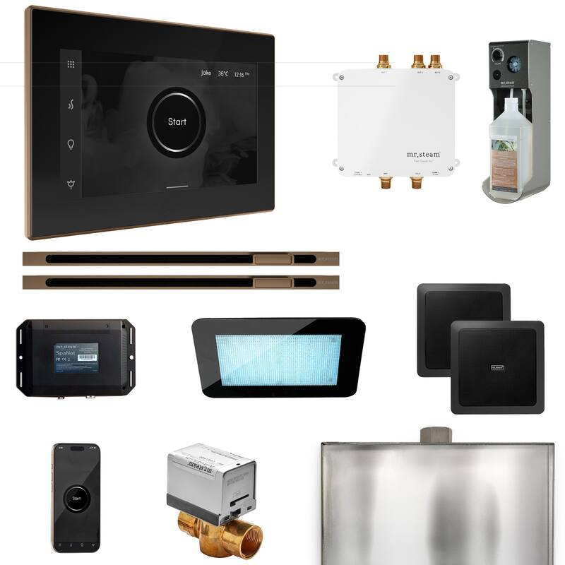 Mr Steam BLS1-XL Bliss Max Linear Package Steam Shower Control Package - Black / Nouveau Bronze