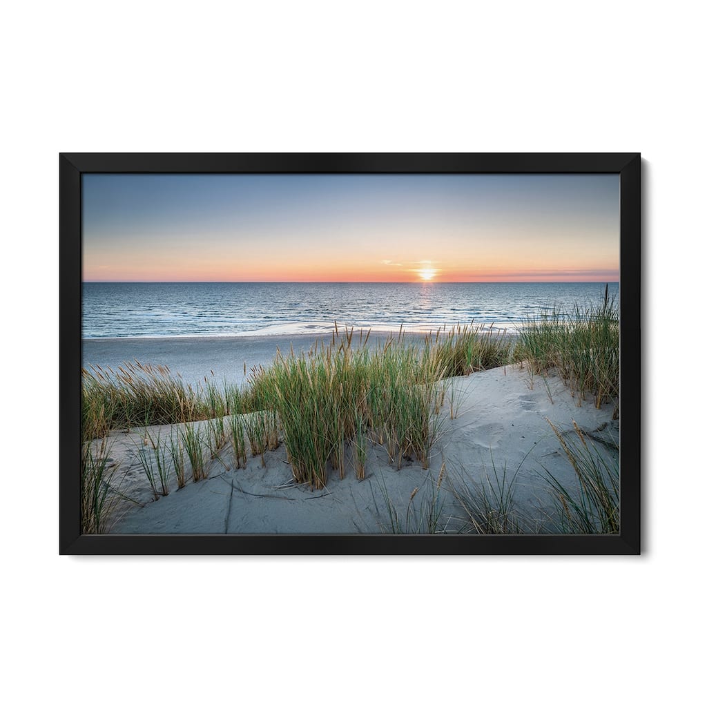 Sunset On The Dune Beach Premium Framed Poster by Jan Becke