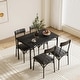 preview thumbnail 13 of 21, 5 Pcs Dining Table Chair Set , Compact Kitchen Table Set with 4 Upholstered Chairs - 43.3x27.5x30in