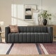 preview thumbnail 21 of 81, HULALA HOME Olinto Modern 83''W Genuine Leather Tufted Couch Sofa with Channel Back and Solid Wood Legs
