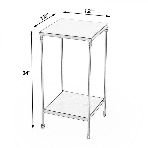 dimension image slide 0 of 2, Larkin Marble & Iron Accent Table