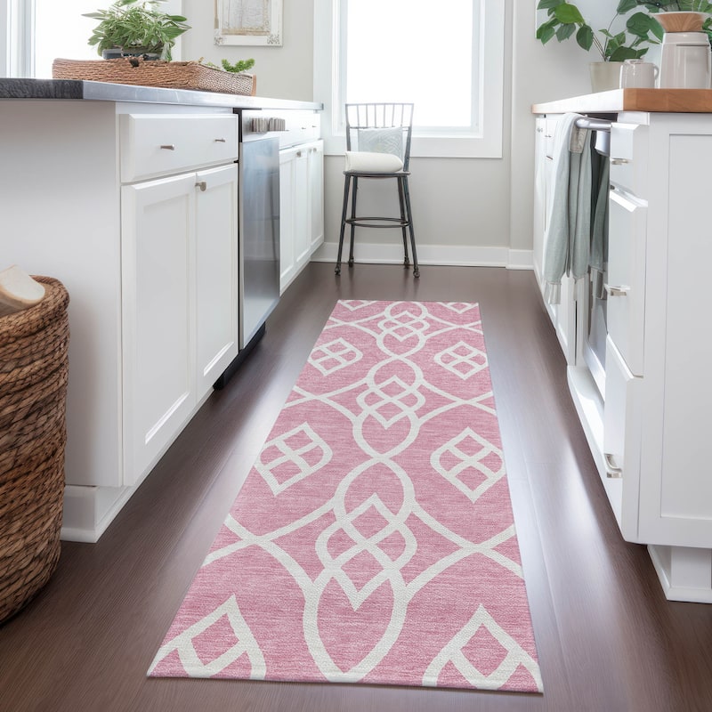 Machine Washable Indoor/ Outdoor Chantille Trellis Modern Rug