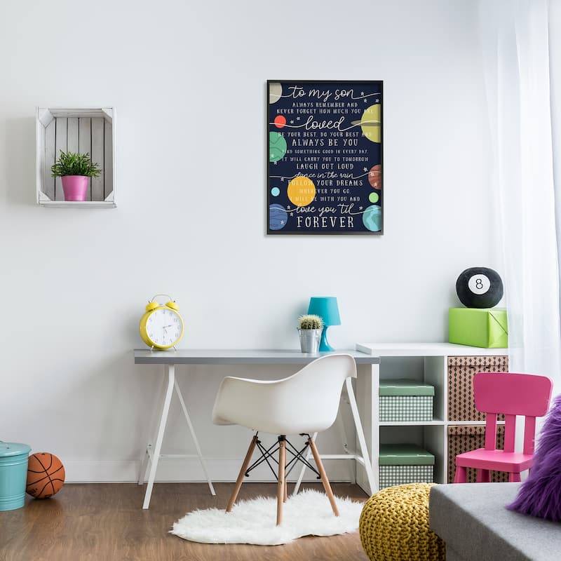 Stupell My Son Love You Forever Phrase Outer Space Framed Wall Art - Multi-Color