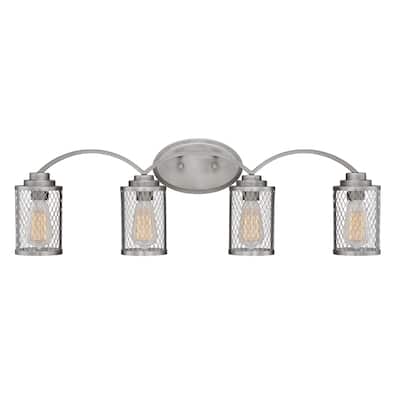 Millennium Lighting Akron 4 Light Bathroom Vanity Fixture with Metal Mesh Shades