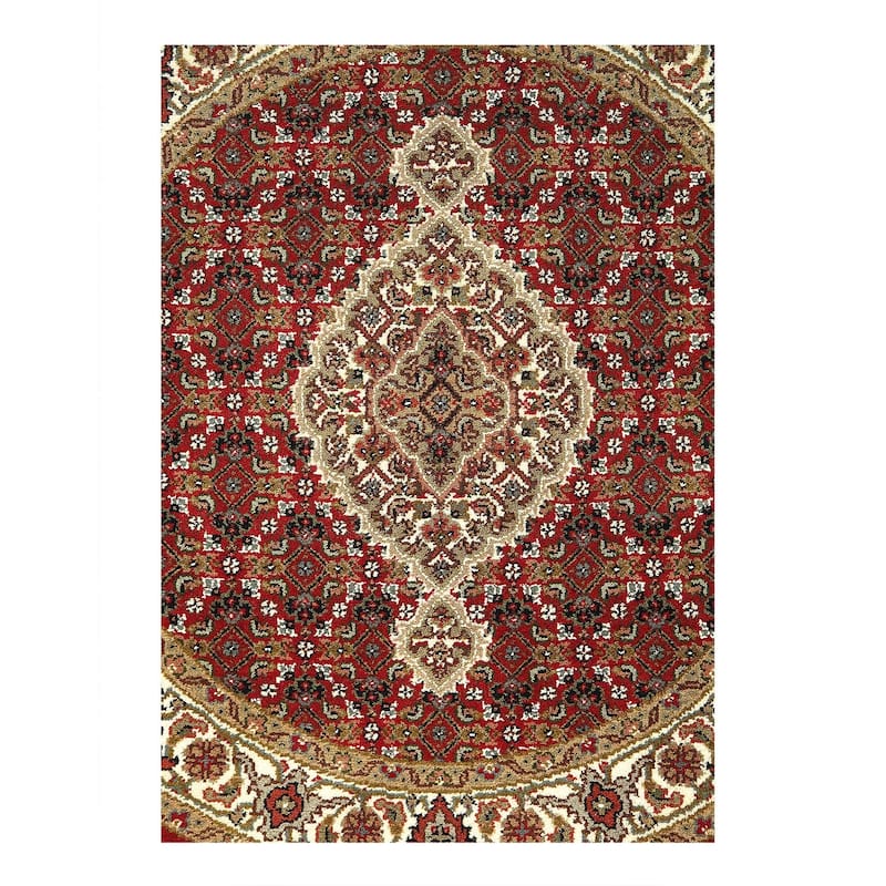 Pasargad Fine Hand Knotted Silk & wool Tabriz round rug - 3'3'' x 3'3''