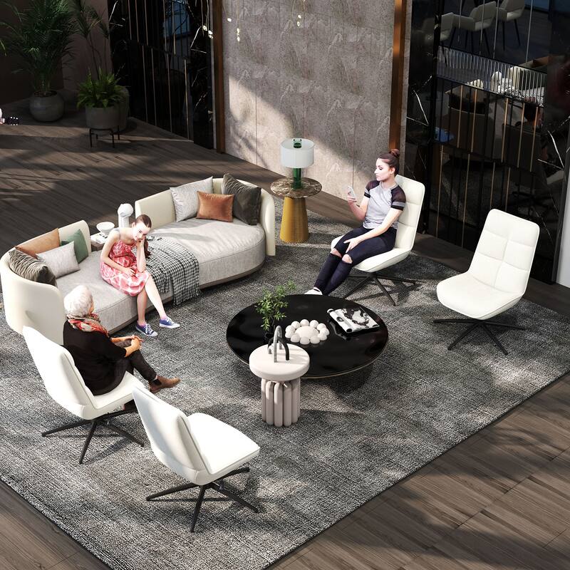 Homy Casa Modern Upholstered Task Chair with Adjustable Height and Swivel Base for Home Office and Study Room