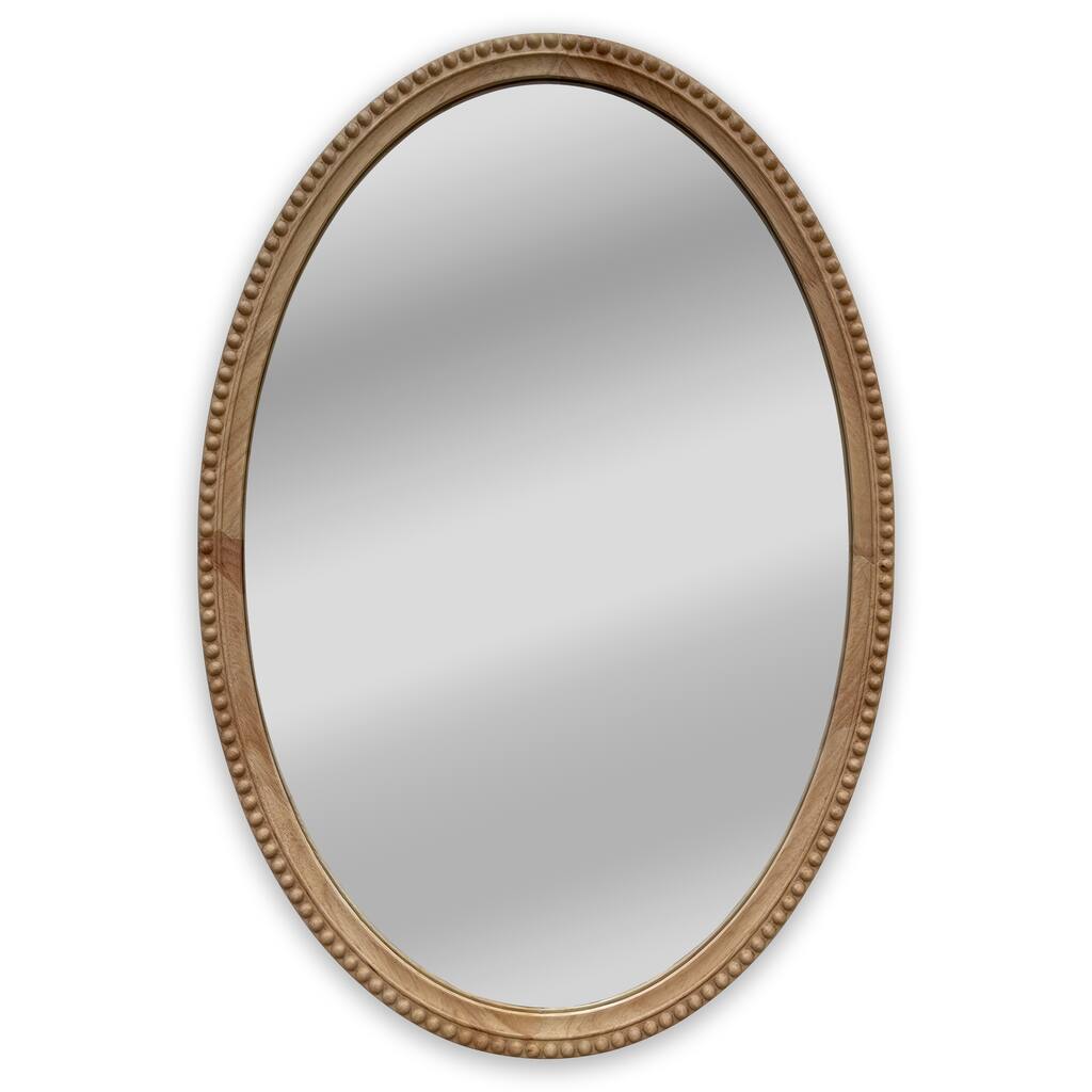 Maple Framed Wall Mounted Oval Accent Mirror