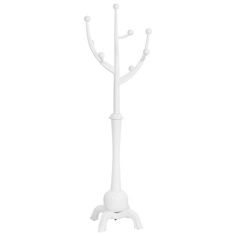 Tree-branch Rubberwood Freestanding Coat Rack with Hooks