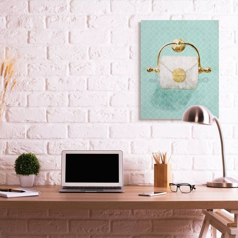 Stupell Fashion Toilet Paper Roll Iconic Blue Designer Glam Canvas Wall Art Design By Ziwei Li
