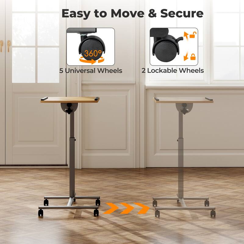 Gymax Mobile Standing Desk Height Adjustable Sit to Stand Laptop Desk