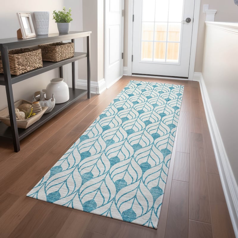 Machine Washable Indoor/ Outdoor Chantille Contempoary Geo Rug