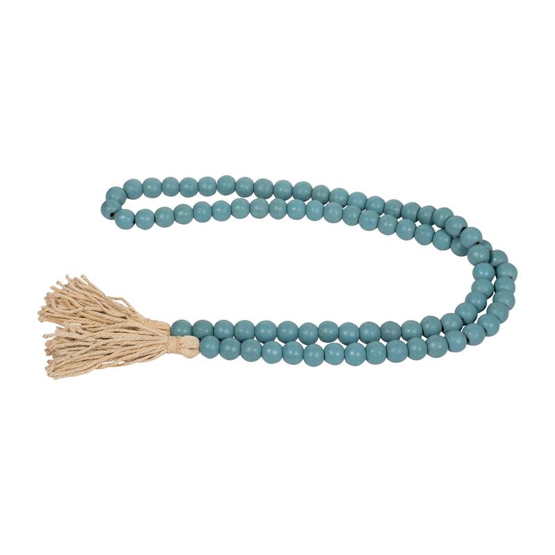 84"Lx1" Diameter Beads on Natural Jute, Wood Beaded Garland, Brown Finish, Decorative Wood Beads for Rustic Home Decor