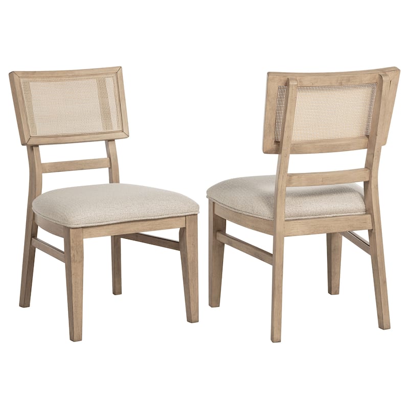 Kailani Rattan Cane Dining Side Chair Beige Oak (Set of 2) - 20.5" x 22.25" x 35" - Beige Oak