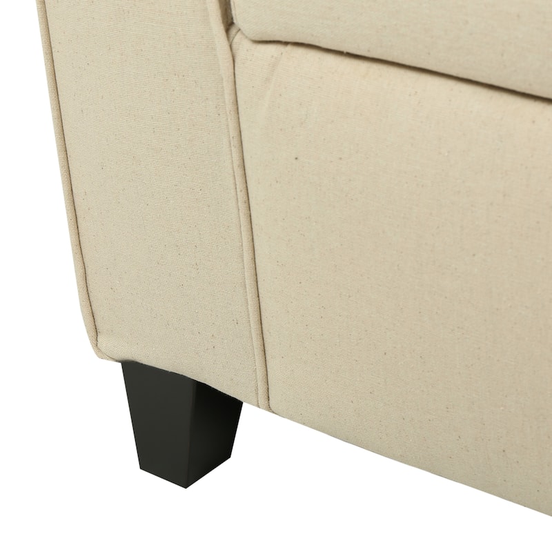 Hayes Contemporary Fabric Upholstered Storage Ottoman Bench with Rolled Arms by Christopher Knight Home