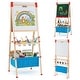 preview thumbnail 10 of 10, Costway 3-In-1 Height Adjustable Magnetic Whiteboard & Chalkboard with - See Details