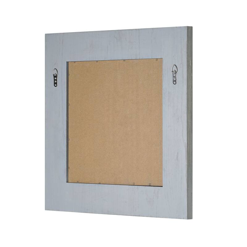 American Art Decor Sea Spray Grey Wash Framed Mirror - 24"x 24" - 24"x 24"