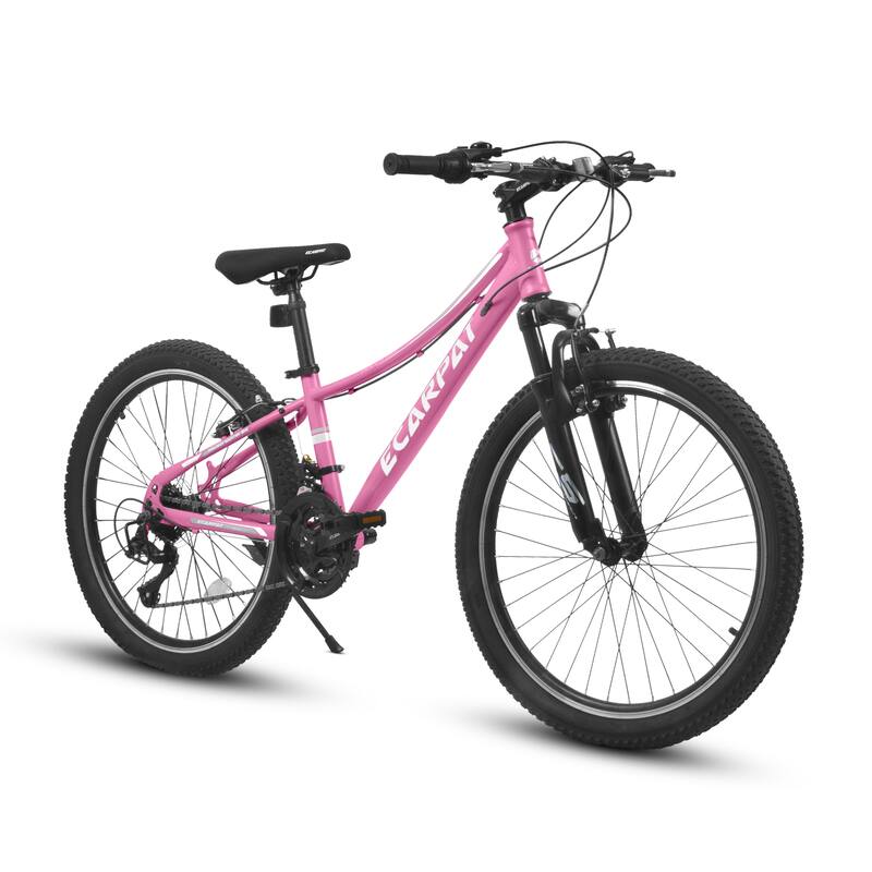 Women/Teens' Bicycle - Shock-Absorbing Front Fork, Multiple Speeds, V-Brakes, Mountain Tires - 24