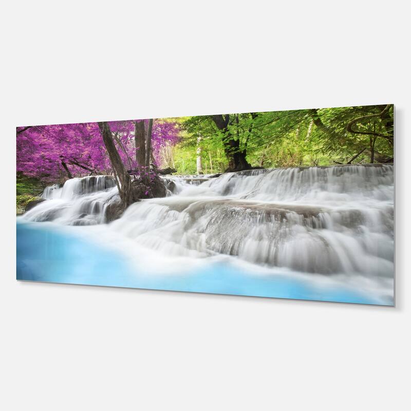 Designart 'Erawan Waterfall' Photography Metal Wall Art Bed Bath