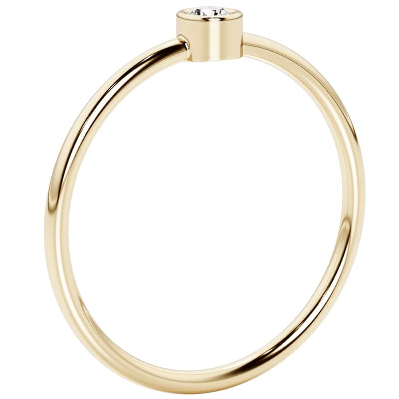 14k Gold Plated Sterling Silver Lab Diamond 1/20 ct Stacking Ring Band
