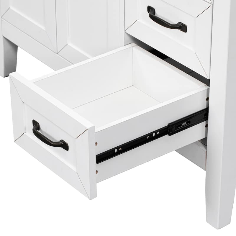Bathroom Vanity with Sink, Bathroom Vanity Set with Drawers, Freestanding Storage Cabinet with 2 Soft Close Doors