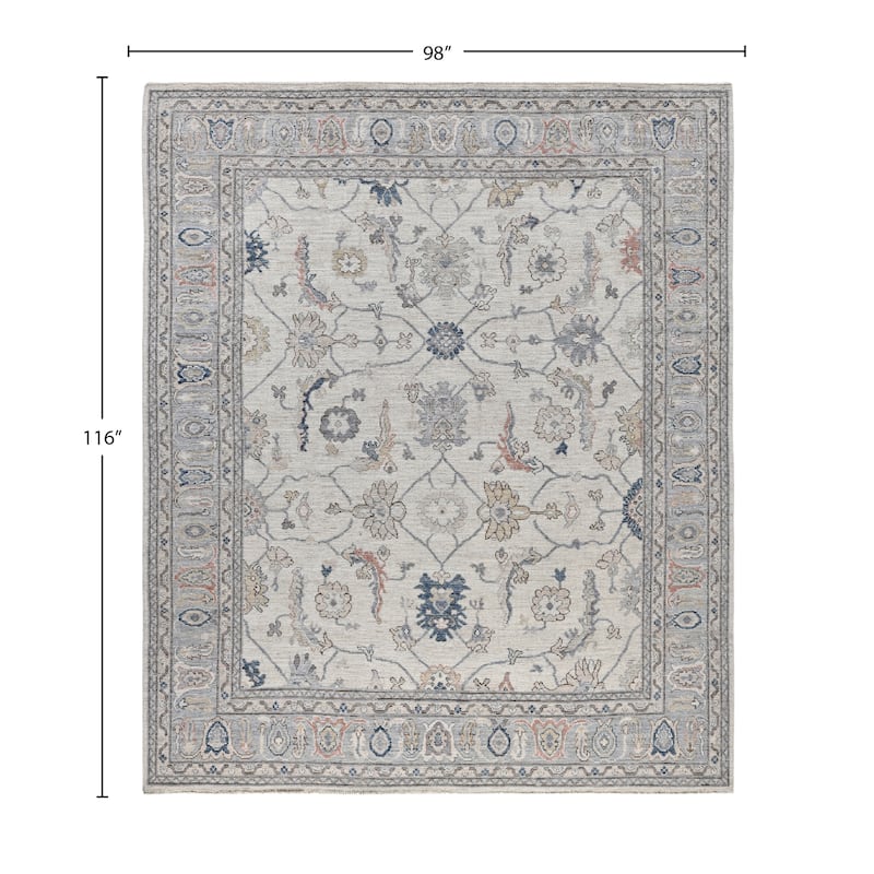 Oushak One-of-a-Kind Hand-Knotted Area Rug - Ivory - 8' 2" x 9' 8"