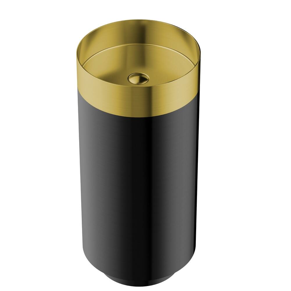 Karran USA CCP200 Cinox 15" Circular Stainless Steel Pedestal Bathroom