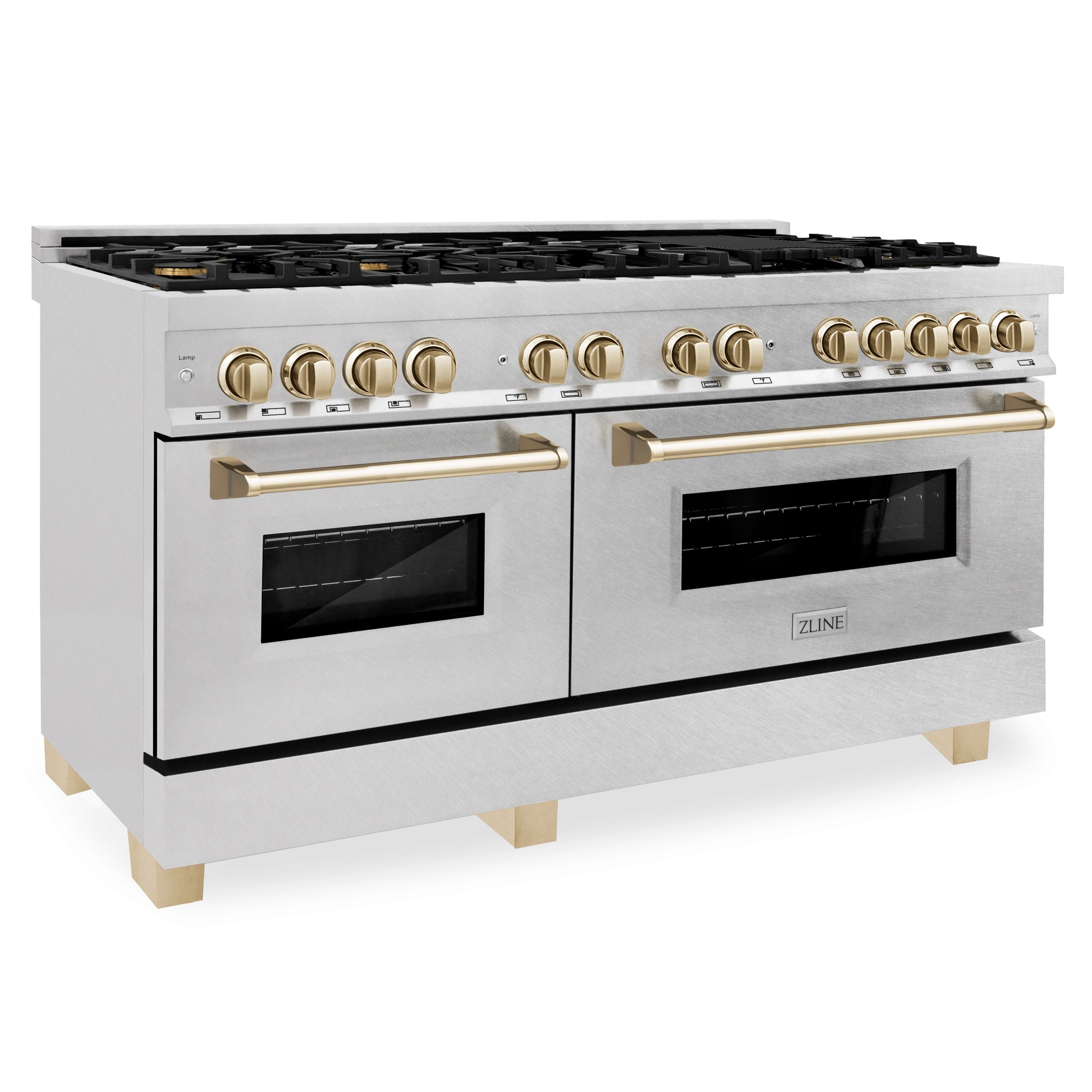 Zline Kitchen and Bath ZLINE Autograph Edition 60" Dual Fuel Range with Gas Stove and Electric Oven in DuraSnow Stainless Steel with Accents ( -60)