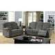 preview thumbnail 2 of 6, 2 Piece Chenille Upholstered Reclining Sofa Set in Gray