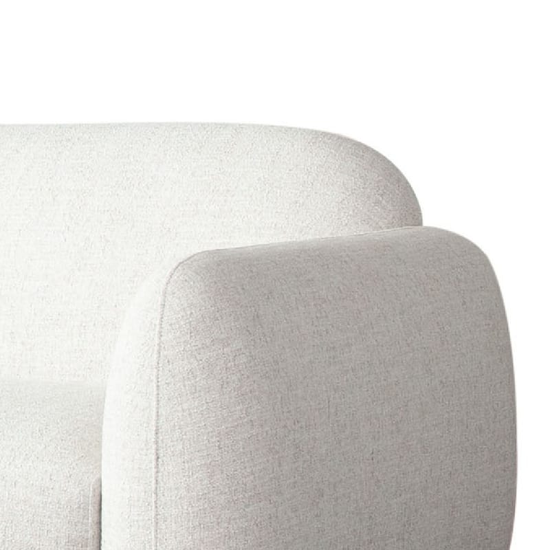 Lary Retro Modern Sofa, 84 Inch Light Barley White Polyester, Caramel Brown